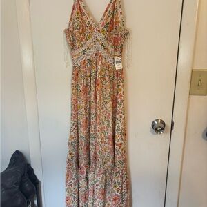 Angie Multicolor Floral Lace Maxi Dress